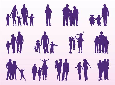 Clip art silhouette family