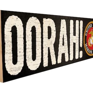 OORAH Marine Corps Wood Sign. USMC Gifts for Men or Women. Semper Fi Official United States ...