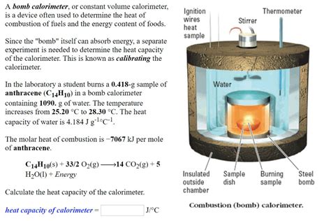 Solved A bomb calorimeter, or constant volume calorimeter, | Chegg.com