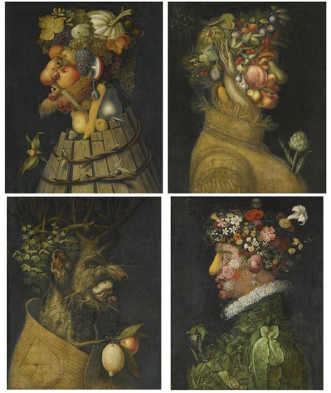 The Four Seasons: Anthropomorphic allegories composed of fruits and ...