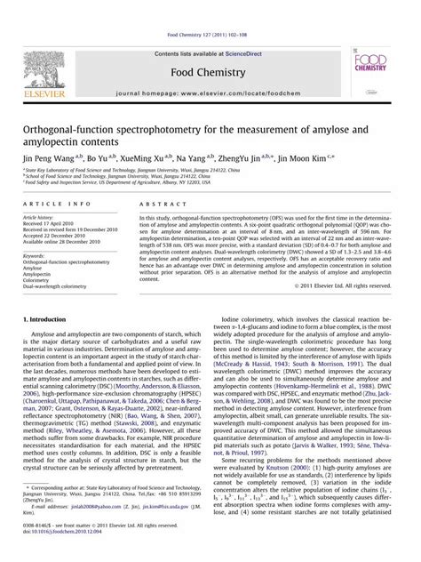 (PDF) Orthogonal-function spectrophotometry for the measurement of ...