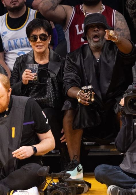 Kris Jenner and Corey Gamble at the LA Lakers Game in Los Angeles 05/22 ...