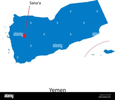 Detailed vector map of Yemen and capital city Sana'a Stock Vector Image & Art - Alamy