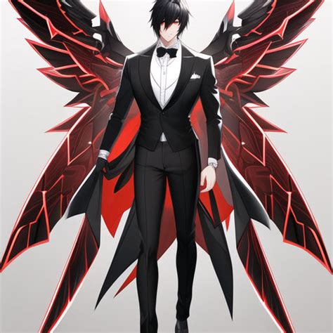 Black hair, red eyes handsome male in sexy suit, f by Love1064 on DeviantArt