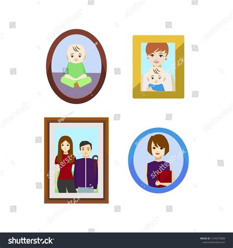 Cartoon Family Photos Frames Set Vector Stock Vector (Royalty Free ...