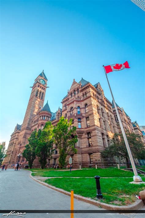 Toronto Canada Ontario Canadian Flag Old City Hall | Royal Stock Photo