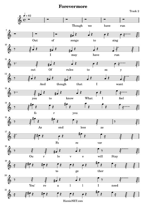 Forevermore Sheet Music - Forevermore Score • HamieNET.com