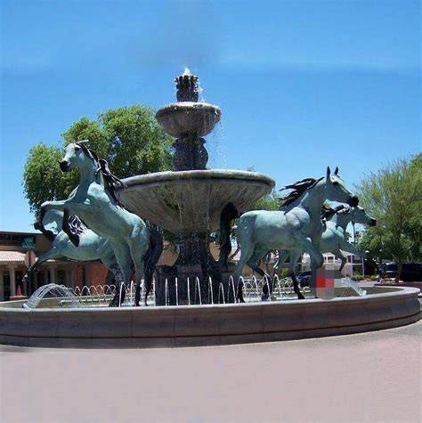 Bronze Three-Layers Realistic Jumping Running Horse Fountain