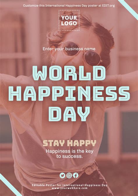 International Day of Happiness Poster Templates