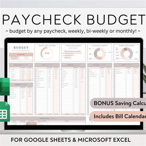 Paycheck Bill Spreadsheet Excel - Etsy