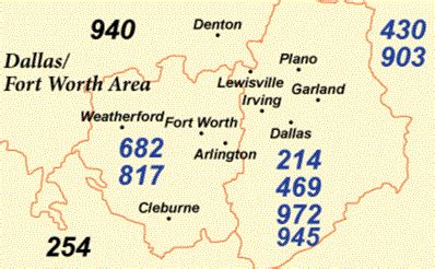 Map Of Texas Area Codes - Robyn Christye