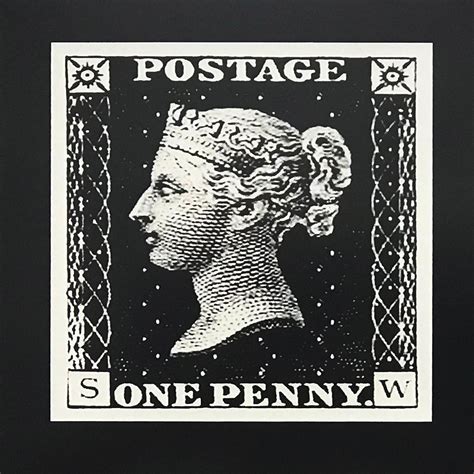 Penny Black Vintage Postage Stamp Art Poster 13x19 | Etsy