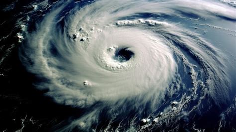 Premium AI Image | Aerial view of a cyclone with the eye in center