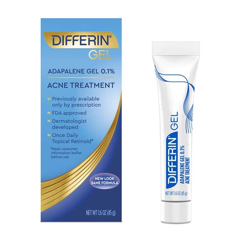 Differin Adapalene Gel 0.1% Acne Treatment - Walmart.com