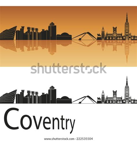 Coventry Skyline Orange Background Editable Vector Stock Vector ...