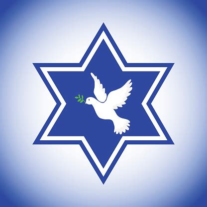 Star Of David With The Dove Of Peace The Symbol Of Israel Pigeon Of The ...