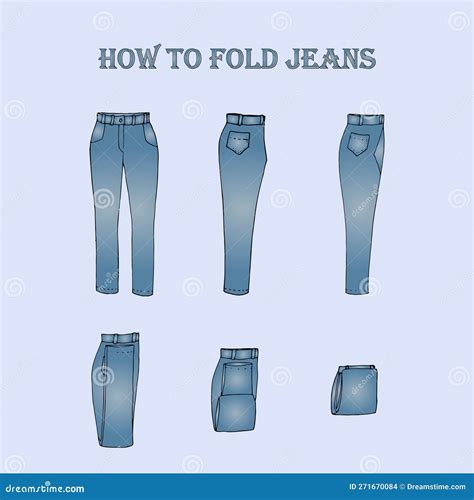 How to fold jeans pants stock vector. Illustration of trifold - 271670084