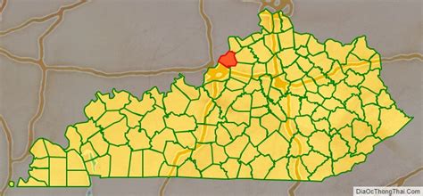 Map of Oldham County, Kentucky - Thong Thai Real