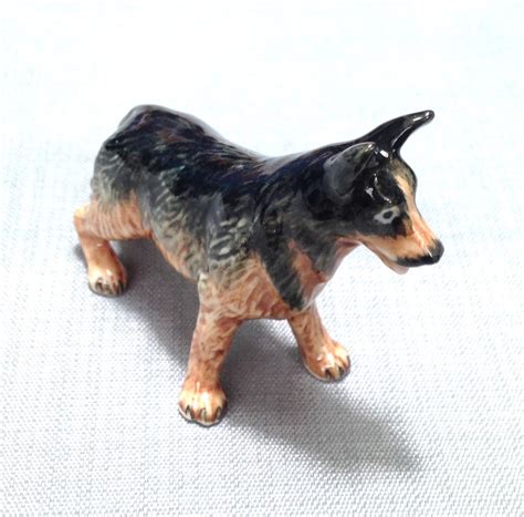 Miniature Ceramic German Shepherd Dog Animal Cute Little Tiny Small ...