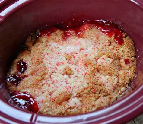 Easy 3 Ingredient Crock Pot Cherry Cobbler Recipe