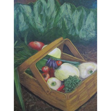 Basket of Vegetables Acrylic Painting | Chairish