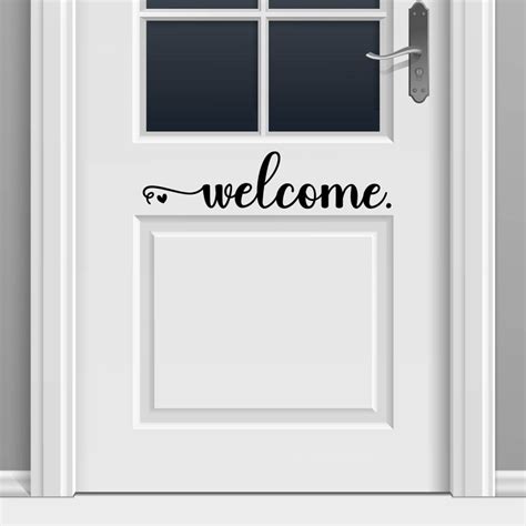 Cursive Welcome Heart Vinyl Decal Welcome Vinyl Sticker | Etsy