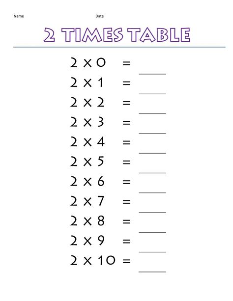 2 times table worksheets to print 2 times table worksheet 2 times - 2 times table - Darrell Robbins