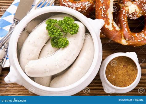 Bavarian Weisswurst Breakfast Stock Photo - Image of closeup, cuisine: 35121934