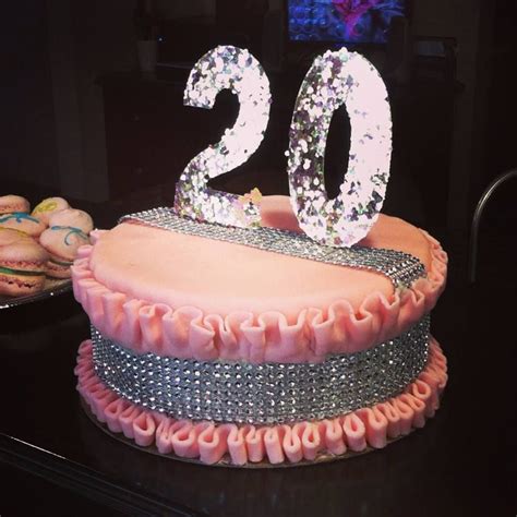 My Pins - 20th birthday cake! pink jeweled bling ruffle cake @Nicole ...