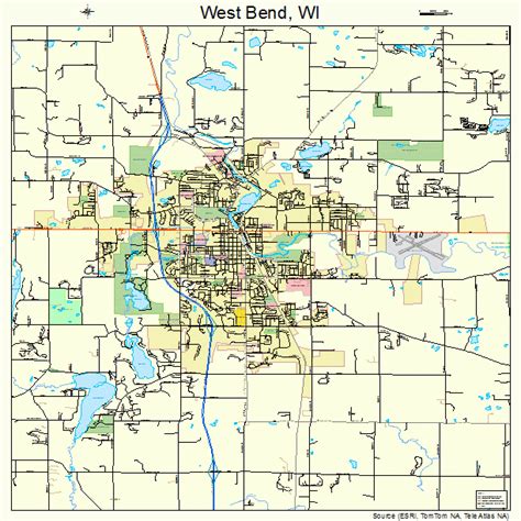 West Bend Wisconsin Street Map 5585350