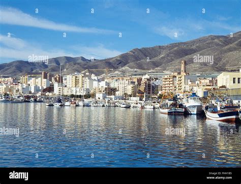 Harbour and overview. Adra, Almeria province, Andalucia, Spain Stock ...