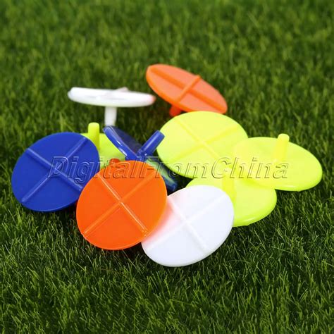 100Pcs Flat Round Cross Plastic Golf Ball Marking Assorted Colors Multicolor Mark Position Golf ...