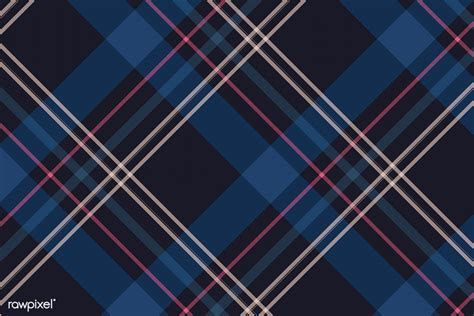 Navy blue tartan seamless pattern background vector template | premium ...