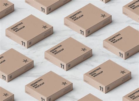 Free Kraft Packaging Box Grid Mockup PSD - Good Mockups