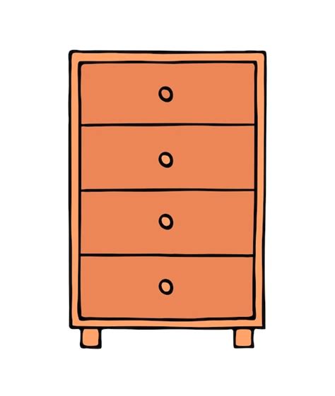 Premium Vector | Wooden chest of drawers on a white background