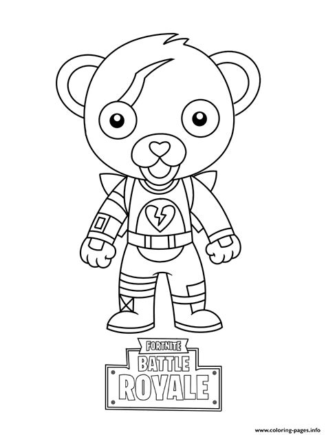 Cute Mini Cuddle Team Leader Fortnite Coloring page Printable