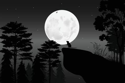 Full Moon Silhouette Vector Art, Icons, and Graphics for Free Download