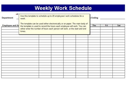 8+ Weekly Employee Work Schedule Template | DocTemplates