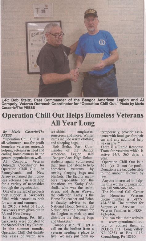 Homeless Veterans | Operation Chillout