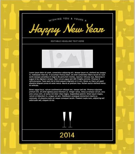 Happy New Year Email Templates - Word Excel PDF Formats