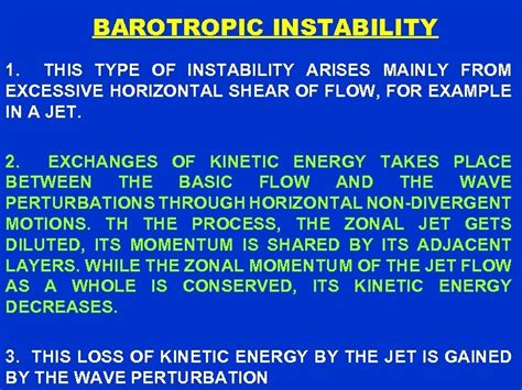 BAROCLINIC BAROTROPIC INSTABILITIES BAROCLINIC BAROTROPIC