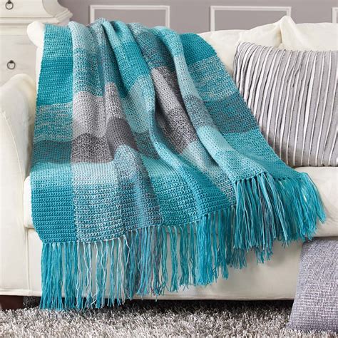 Herrschners® Stormy Skies Plaid Blanket Crochet Afghan Kit - Walmart ...