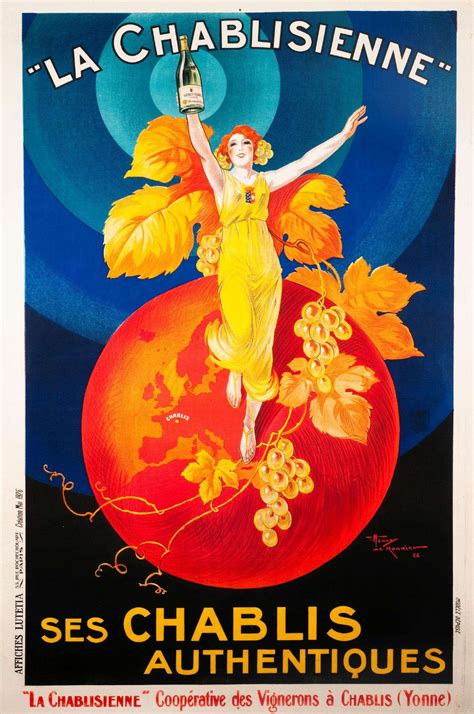 Vintage Champagne Poster; La Chablisienne, Ses Chablis Authentiques ...