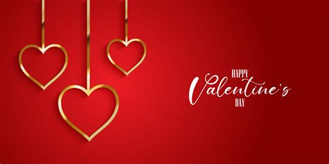 Valentines day banner with gold hearts 692610 Vector Art at Vecteezy