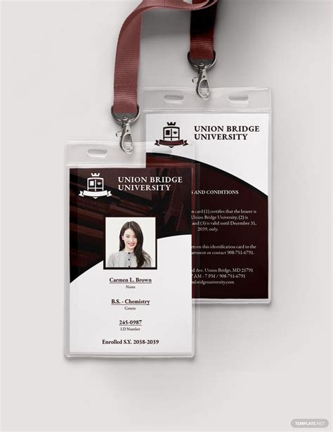 College Student ID Card Template - Download in Word, PDF, Illustrator ...