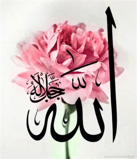 Allah calligraphy on rose photo ???? ?? ????? Allah the Almighty Originally found on ...