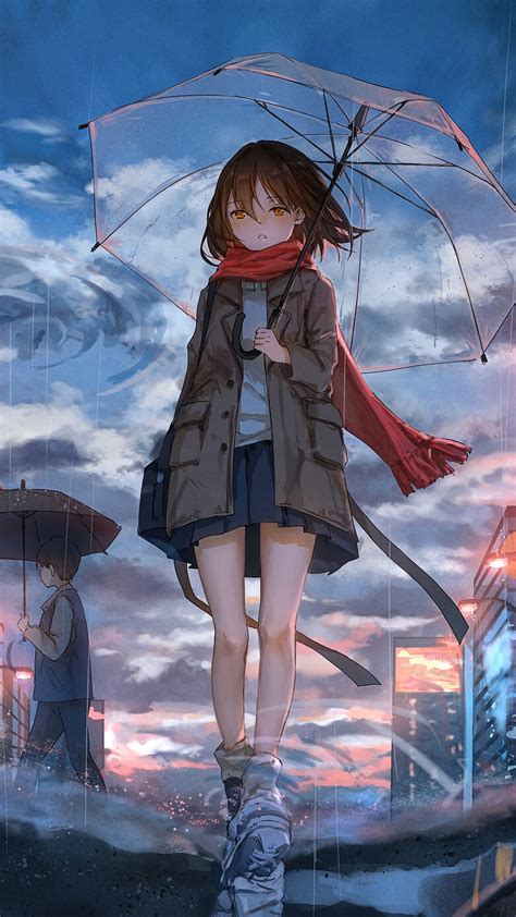 1920x1080px, 1080P free download | Rainfall, anime, girl, movie, rain, tv series, umbrella, HD ...