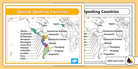 Spanish-Speaking Countries Map | 3rd Grade Resource | Twinkl