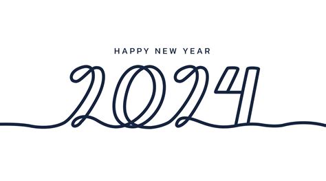 2024 Lettering Line. Happy New Year Continous typography 29566357 Vector Art at Vecteezy