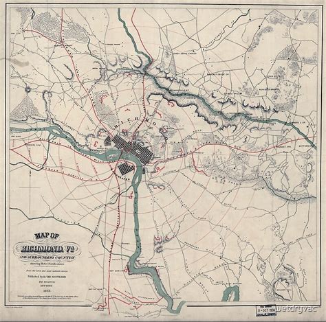 "Civil War Maps 0787 Map of Richmond Va and surrounding country showing ...